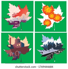 vector illustration of environmental issues