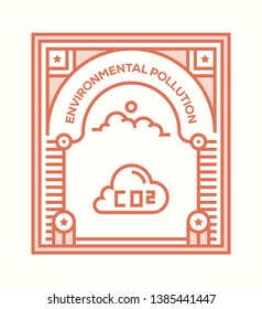 VECTOR ILLUSTRATION OF ENVIRONMENTAL POLLUTION ICON CONCEPT