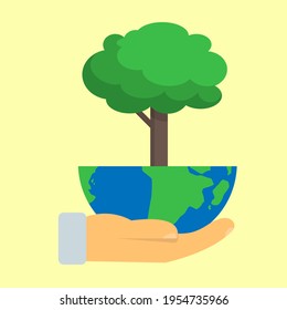 vector illustration of environmental protection in flat style