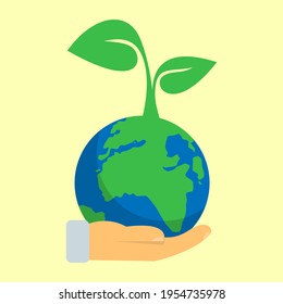 vector illustration of environmental protection in flat style