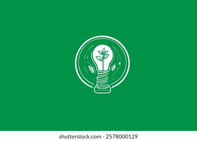 vector illustration of an environmentally friendly energy icon on a dark green background