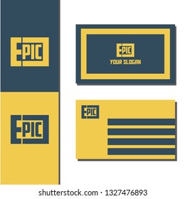 Vector illustration epic logo with business card design