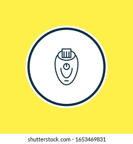 Vector illustration of epilator icon line. Beautiful kitchenware element also can be used as depilatory icon element.