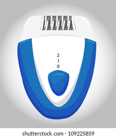 Vector illustration of epilator razor on white background