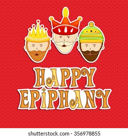 Vector Illustration of Epiphany Greetings with colorful background.