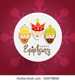 Vector Illustration of Epiphany Greetings with colorful background.