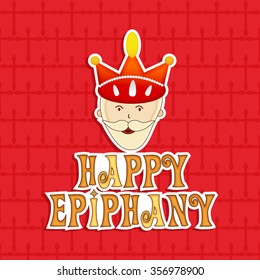 Vector Illustration of Epiphany Greetings with colorful background.
