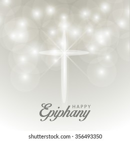 Vector Illustration of Epiphany Greetings with shiny background.