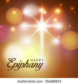 Vector Illustration of Epiphany Greetings with shiny background.
