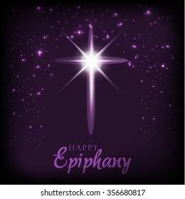 Vector Illustration of Epiphany Greetings with shiny background.