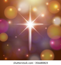 Vector Illustration of Epiphany Greetings with shiny background.