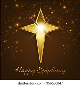 Vector Illustration of Epiphany Greetings with shiny background.