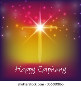 Vector Illustration of Epiphany Greetings with shiny background.