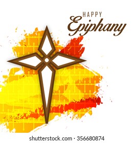 Vector Illustration of Epiphany Greetings with shiny background.