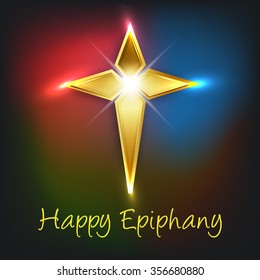 Vector Illustration of Epiphany Greetings with shiny background.