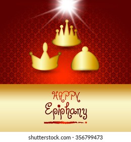 Vector Illustration of Epiphany Greetings with shiny background.