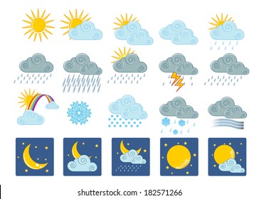Vector illustration (eps 10) of 20 weather icons