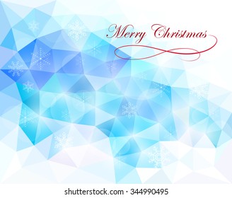 Vector illustration EPS 10. Abstract background for design. Merry Christmas and Happy New Year! Christmas card. Polygonal Mosaic. Triangular low poly style. Template for poster.