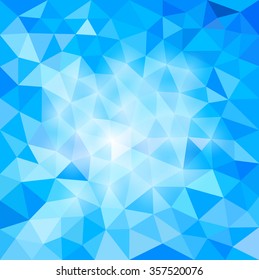 Vector illustration EPS 10. Abstract background for design. Polygonal blue mosaic. Triangular low poly style.