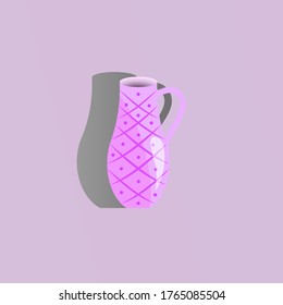 Vector illustration EPS 10. A beautiful pink vase with a pattern with a falling shadow from it.