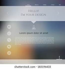 Vector illustration (eps 10) of Blurred web design template