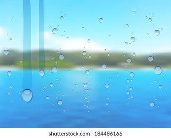 Vector illustration (eps 10) of blurred summer background