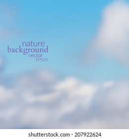 vector illustration EPS 10. blurred natural background. clouds and blue sky