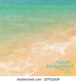 vector illustration EPS 10. blurred natural background. sea ??shore, sand and water
