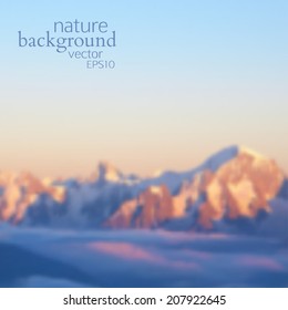 vector illustration EPS 10. blurred natural background. beautiful mountain landscape