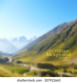 vector illustration EPS 10. blurred natural background. beautiful mountain landscape