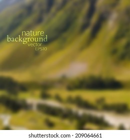 vector illustration EPS 10. blurred natural background. beautiful mountain landscape