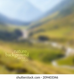 vector illustration EPS 10. blurred natural background. beautiful mountain landscape