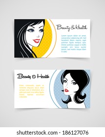 Vector illustration (eps 10) of Cards with women