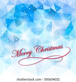 Vector illustration EPS 10. Christmas background for design. Merry Christmas! New Year's wishes. Christmas card. Polygonal mosaic. Triangular low poly style. Template for poster.