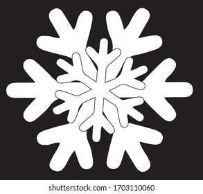 Ilustración vectorial EPS 10 elemento decorativo para tarjeta de Navidad, invitación, copo de nieve blanco saludos sobre el fondo negro