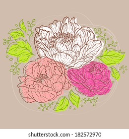 Vector illustration (eps 10) of Flowers background