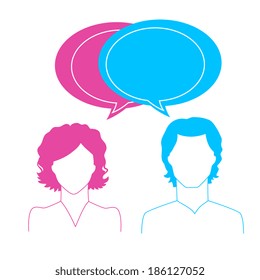 Vector illustration (eps 10) of Man and woman avatars