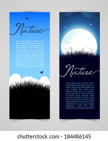 Vector illustration (eps 10) of Nature card with grass