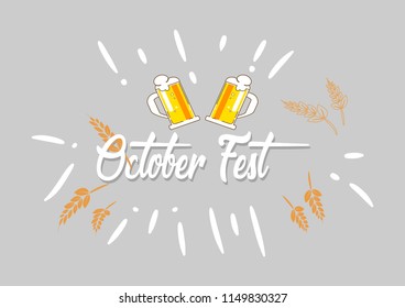 Vector illustration EPS 10. Oktoberfest handdrawn written lettering logo, label, badge, emblem. Isolated on background.