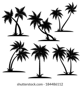 Vector illustration (eps 10) of Palm silhouettes set