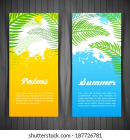 Vector illustration (eps 10) of Palm silhouettes card