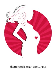 Vector illustration (eps 10) of Pregnant woman