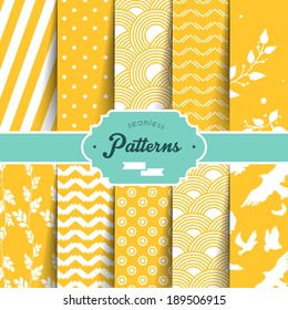 Vector illustration (eps 10) of Seamless patterns set