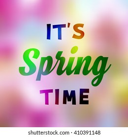 Vector illustration EPS 10. It's spring time. Spring blurred background. Mesh blurred background. Colorful background. Template for poster.