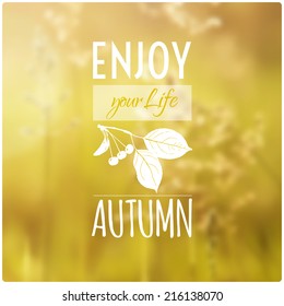 vector illustration EPS 10. yellow blurred autumn background