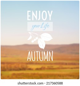 vector illustration EPS 10. yellow blurred autumn background