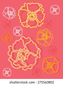 a vector illustration in eps 8 format of an abstract marigold flower design on a red background