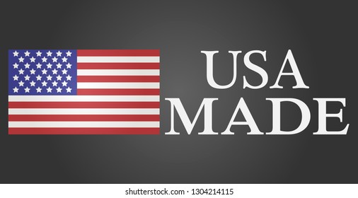 Vector illustration eps symbol flag sign made in america usa american us product design web 