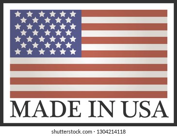 Vector illustration eps symbol flag sign made in america usa american us product design web 