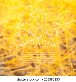 Vector illustration. EPS10. Autumn sketch with space for text on a background of blurred photos